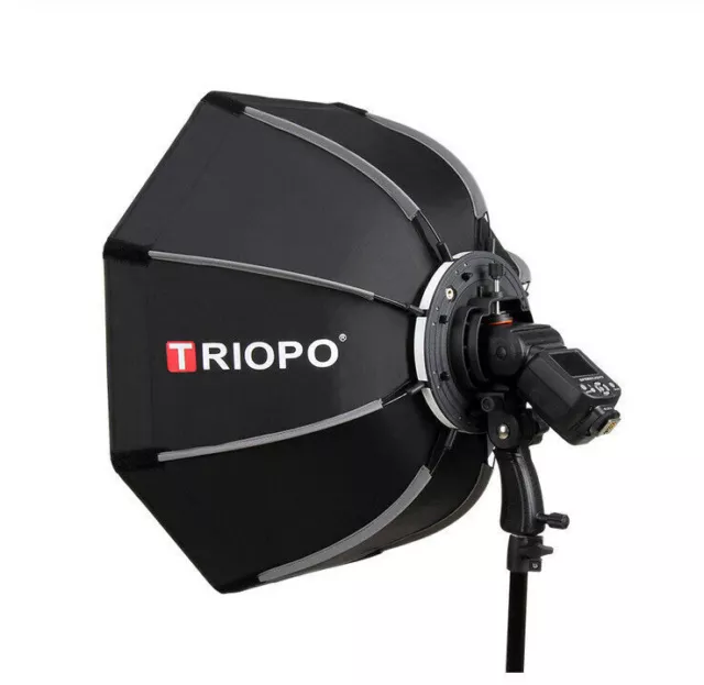 Softbox portátil octágono de 90 cm para soporte de flash Speedlight con empuñadura portátil