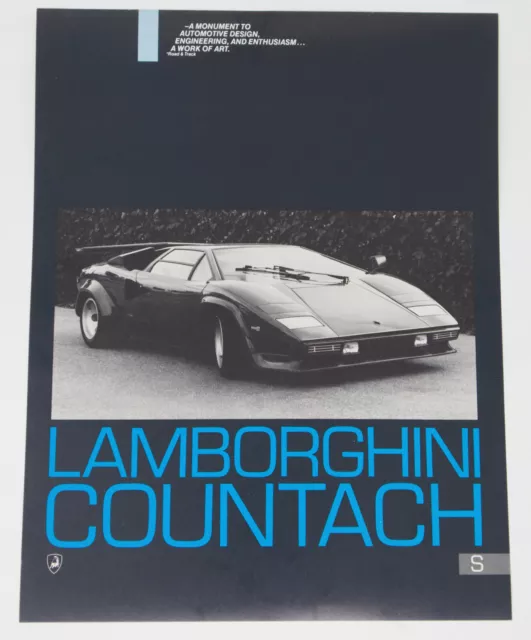 1978-1982 Lamborghini Countach LP400S Sales Handout Sheet Brochure, Original