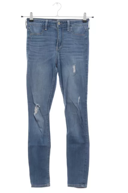 HOLLISTER Jeans a vita alta Donna Taglia IT 38 blu stile da moda di strada