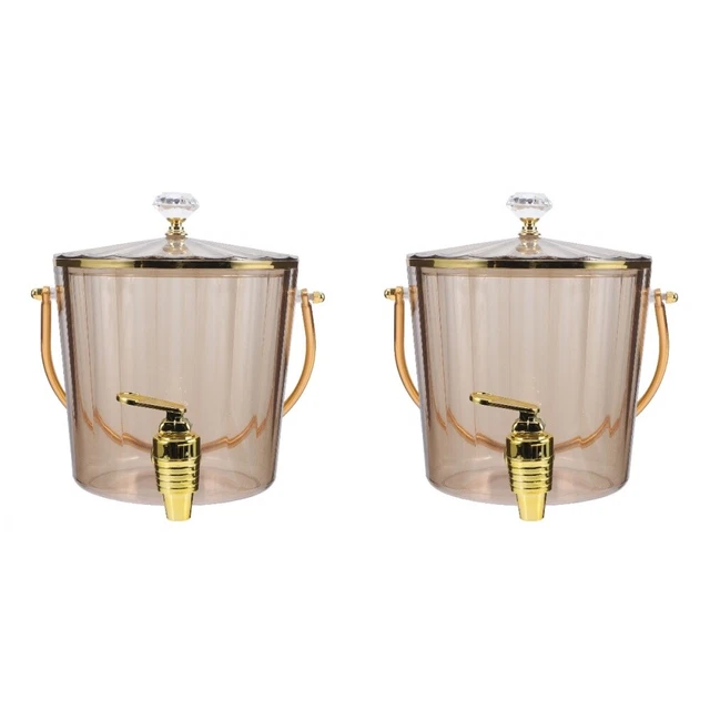 2 Count Brewing Wine Dispenser Ice Bucket Cold Water Jug Glass Drinkware Beer