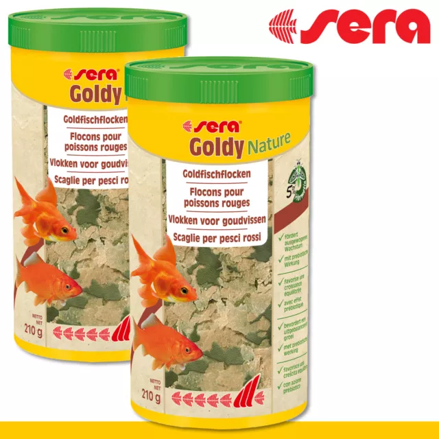 Sera 2 x 1000 ML Goldy Naturel Flocon Aliments Complets pour Animaux pour Tous