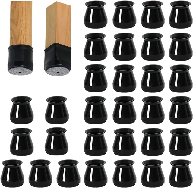 32Pezzi Gommini per Sedie Nero Silicone Tappi Di Protezione per Gambe Della Sedi