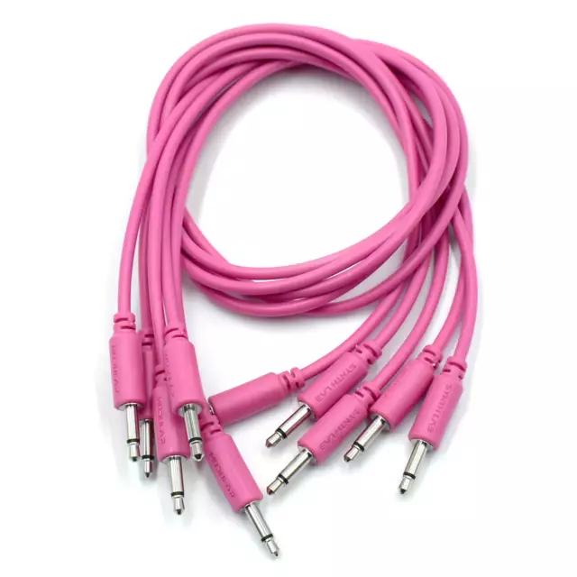 Eurorack Patch Cables, Modular Synth Lab, 5-Pack, 9-150cm, PINK