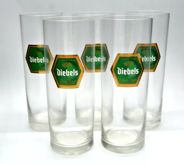5 Diebels 0,4l Bierglas - Glas Gläser Brauerei mit Logo Party Sammler