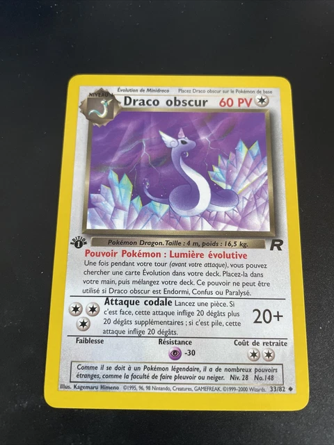 Draco Obscur Unco - Pokemon 33/82 Team Rocket Edition 1 Proche Du Neuf Fr
