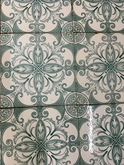 Tiles 15Pcs Set Transfer Print England Art Deco Vintage Rare Collectible Antique 8