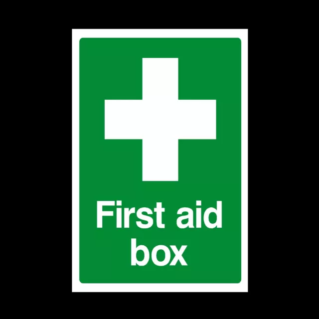 First Aid Box Plastic Sign or Sticker - A4, A5, A6, Free P+P (MISC7)