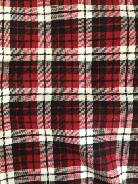 RED PLAID FLANNEL Fabric 2 yds 5” x 45