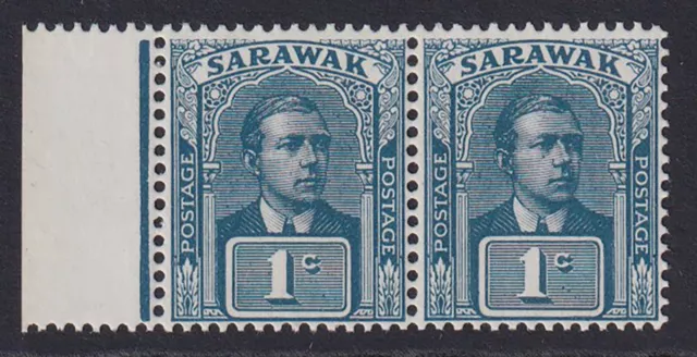 Sarawak. 1918. SG 62, 1c slate blue & slate pair. Un-issued. Unmounted mint.