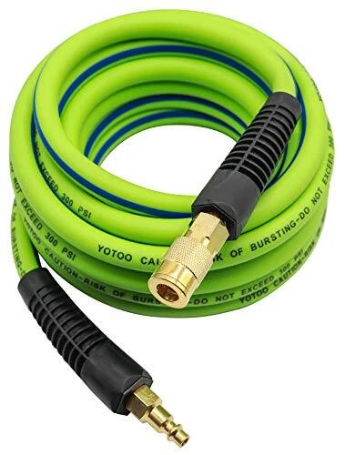 Hybrid Air Hose 3/8-Inch by 25-Feet 300 PSI Heavy Duty, Lightweight, Kink
