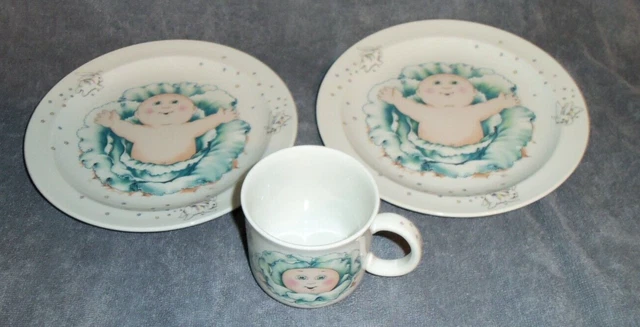 Cabbage Patch Kids 3 Piece/ 2~ 8"  Plates & 1 Cup Porcelain, Royal Worcester