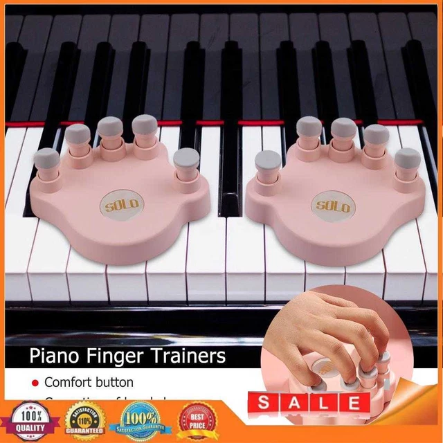 1 Pair Piano Finger Trainers Hand Strength Exerciser for Beginner (Pink)