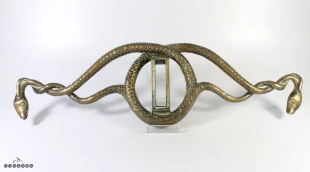 Yugo tiller serpiente antiguo de latón/bronce
