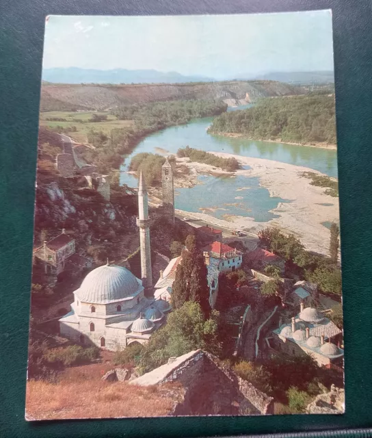 BOSNIA AND HERZEGOVINA Postcard  Old City Pocitelj  1966 - with stamp