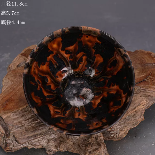 4.64” Chinese Porcelain Song Dynasty Jizhou Kiln Tortoise-shell Glaze Tea Bowls