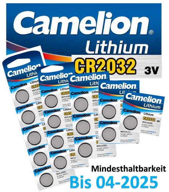 Lot De 5 Piles Bouton CR2032 Lithium 3V - Marque Camelion - Pour Montres, Calculatrices, Télécommandes, Appareils électroniques - 6
