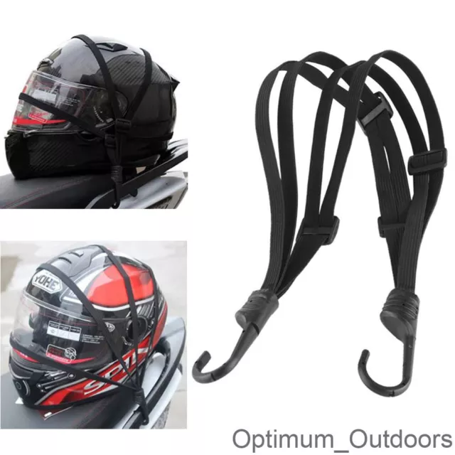 Motorbike Motorcycle Helmet Elastic Adjustable Luggage Strap Bungee Tie Down UK