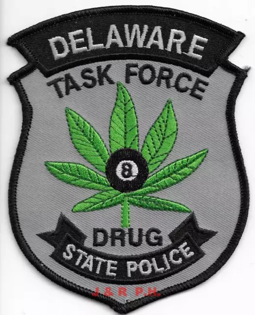 Delaware State Police - Drug Task Force-8 (4" x 5") shoulder police patch (fire)