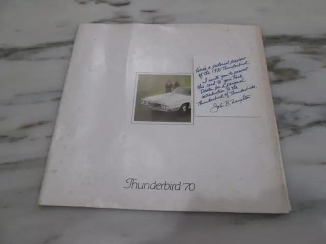 Vintage - 1970 Ford Thunderbird - Sales Brochure - Original - 12 Pages - 12"x12"