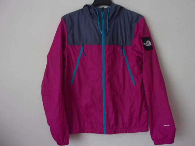 Giacca con cappuccio da uomo The North Face rosa grigio blu parabrezza taglia: M