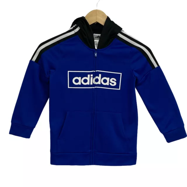Adidas Ragazzo Felpa con Cappuccio Pista Giacca Felpa Zip Intera Taglia 7