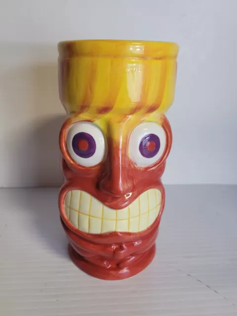 Sebastian 2012 Tiki's Grill & Bar Waikiki Hawaii Tiki Mug Red Cup *Flaw*