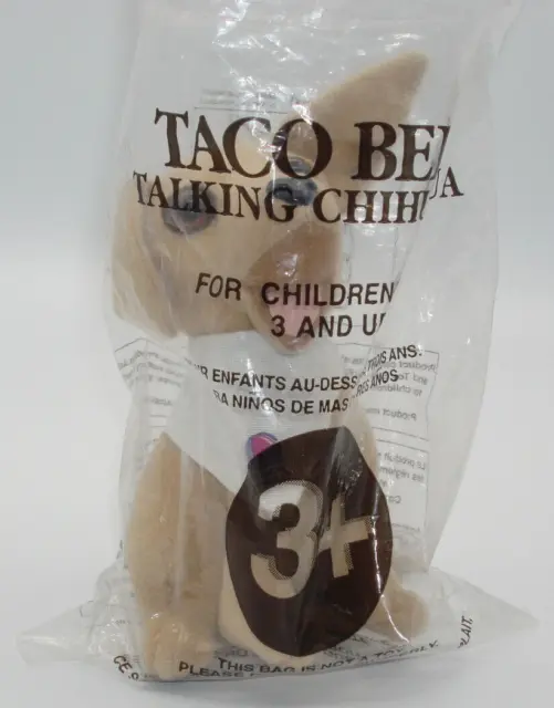 VINTAGE Taco Bell Talking Chihuahua - Sitting - in Sealed Bag