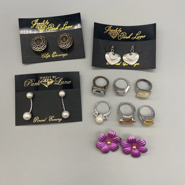 Retired Park Lane lot Rings and Earrings Genuine Swarovski Crystals Mosiac etc