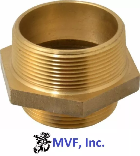 1-1/2" Male NST X 1-1/2" Male NPT Hex Adapter Brass Hydrant Fire Hose 2414625