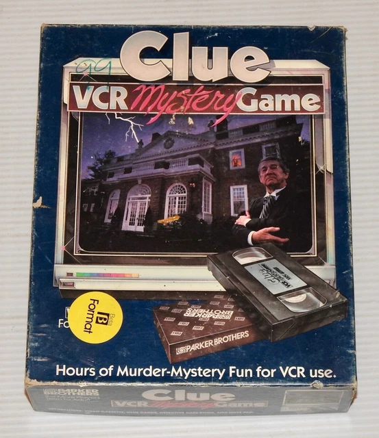 VINTAGE CLUE VCR Mystery Game VHS 1985 Parker Brothers Beta format BETA