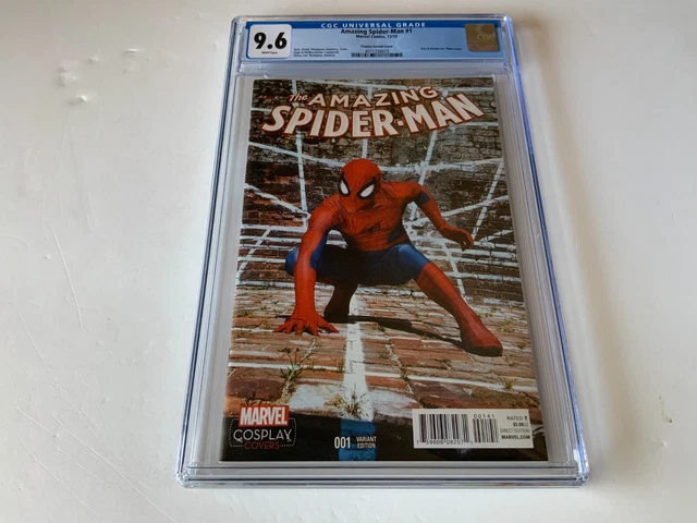 Amazing Spider-Man 1 Cgc 9.6 White Cosplay Photo Variant Marvel Comic 2015 C3F