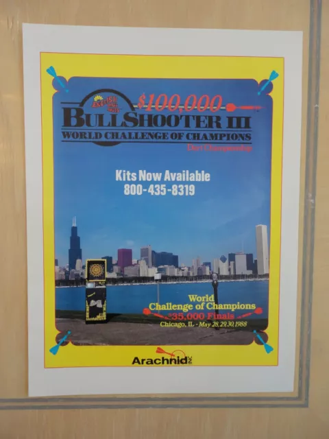 Arachnid Bull Shooter III Dart Game Flyer Original Magazine Pull Out Ad Vers 1