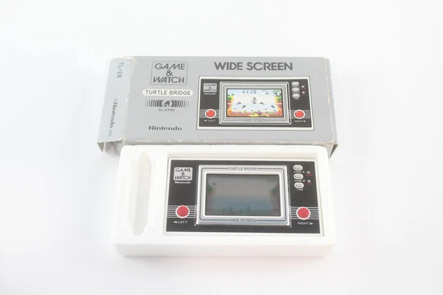 NINTENDO GAME & Watch Turtle Bridge Watch Wide Screen TL-28 1982