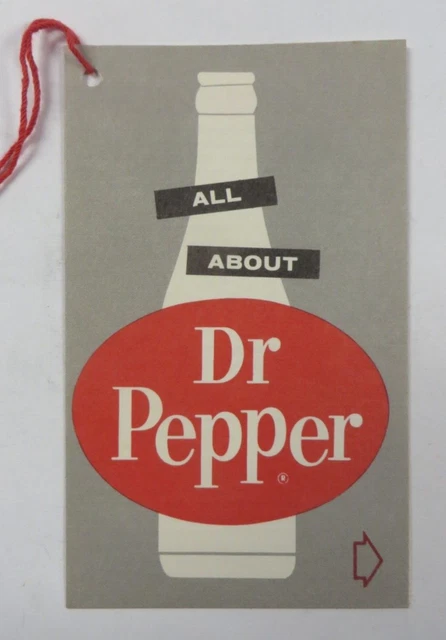 Vintage ALL ABOUT DR. PEPPER Display Tag Card Sign HISTORY HISTORICAL FACTS