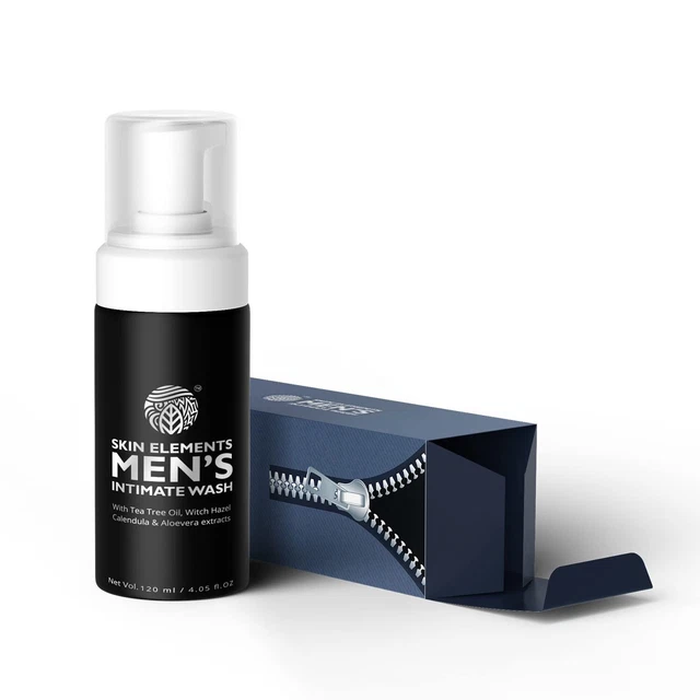 Elementos de la piel lavado íntimo para hombres pH equilibrado espuma higiene lavado 120 ml