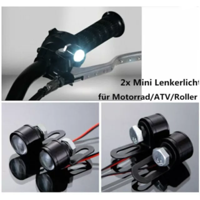 2X 12V MOTORRAD Lenker Licht LED Scheinwerfer Zusatzscheinwerfer