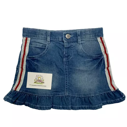 Denim Jean Skirt Girls Mothercare Mini Pleated Children Kids Stripe Blue Toddler