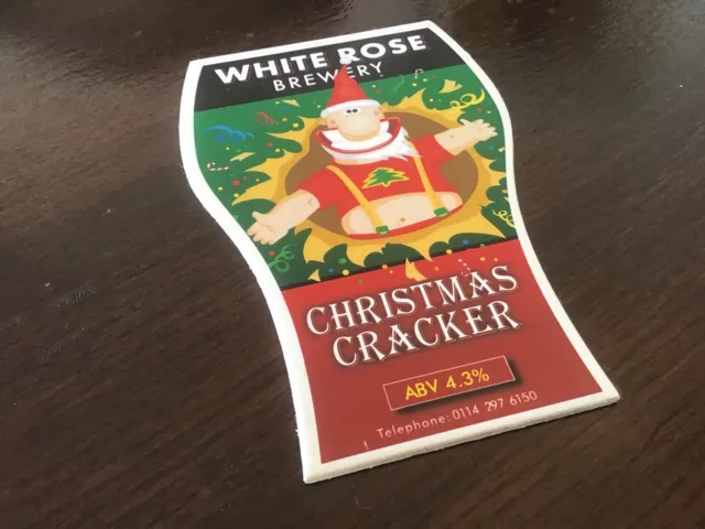 White Rose Brewery Christmas Cracker Beer Pump Clip