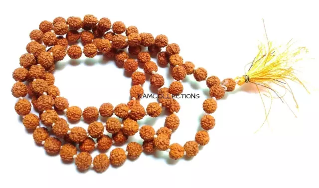 5 Mukhi Rudraksha Mala Five Face Rudraksh Neclace 4mm Taille de perle 100%...