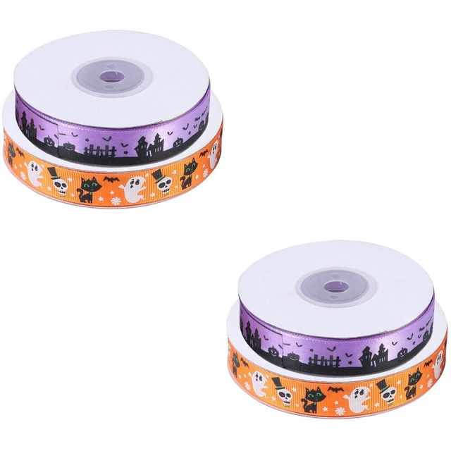 4 Pcs Halloween Decoration Ribbon Flower Wrapping Ribbons Gift The Flowers