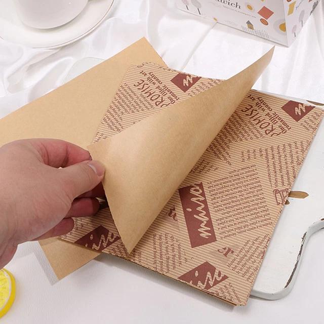 100 pezzi carta da imballaggio sandwich, priva di BPA, impermeabile, stampata sandwich