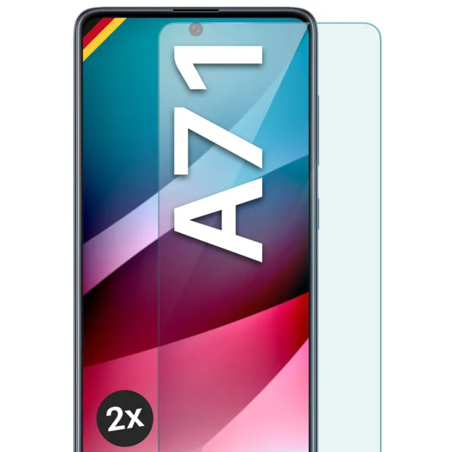 2x Echt Glas für Samsung Galaxy A71 Panzerfolie Hartglas Premium Displayschutz