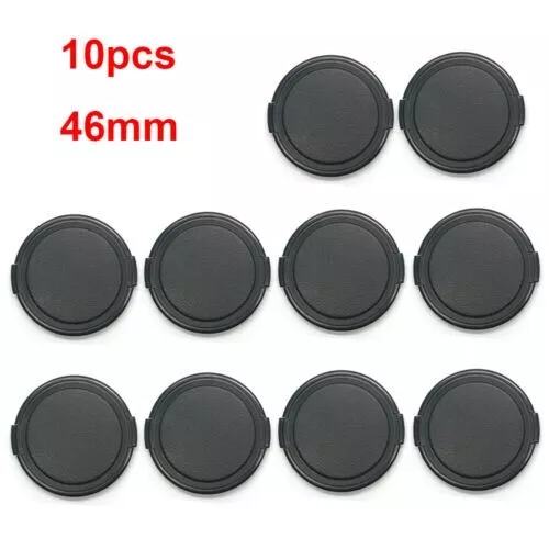 10PCS Universal 46mm Snap on Plastic Front Lens Cap Cover for DSLR Camera Filter