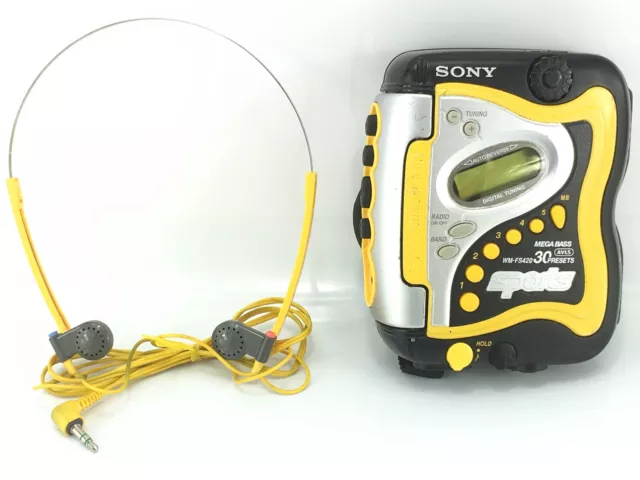 Sony Sports Walkman WM-FS420 Mega Bass FM/AM Radio Cassette Player w/ Headphones