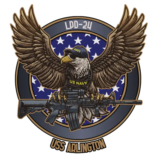 USS Arlington LPD-24 US Navy Ensign OPSEC USA Made Military Decal
