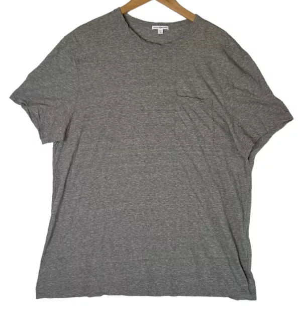 Men's Standard James Perse High Twist Recycled Jersey Pocket Tee Shirt Gray Sz 5