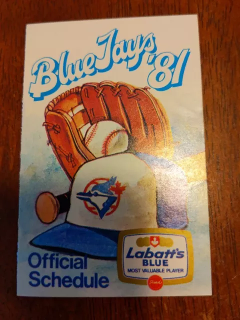 1981 Toronto Blue Jays Labatt's Beer Baseball Pocket Schedule