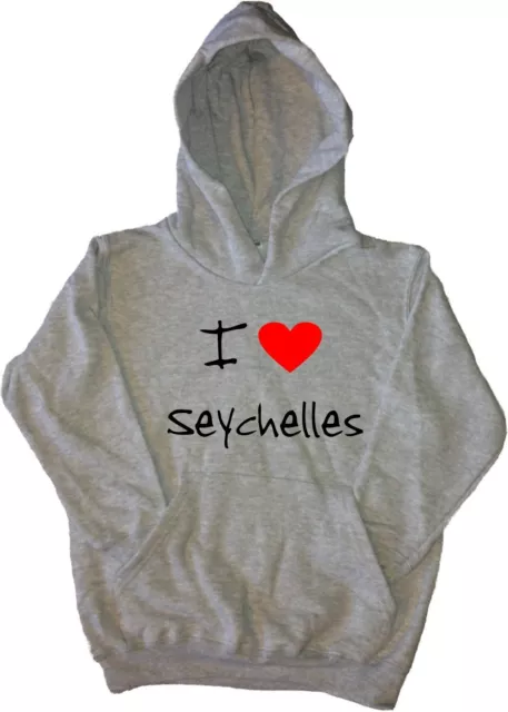 I Love Heart Seychelles Kids Hoodie Sweatshirt