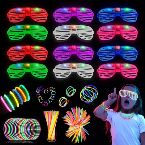 BRACCIALETTI LUMINOSI FLUORESCENTI 50 Pezzi Starlight Luminosi