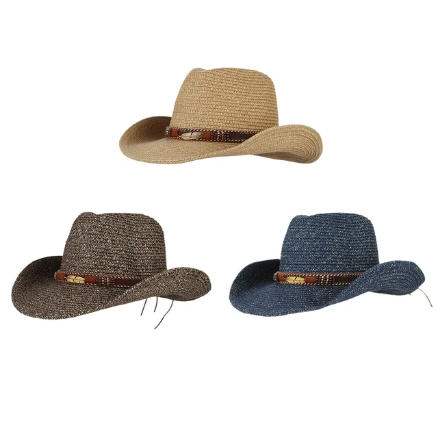 Hommes Femmes Cowboy   Summer Beach Sun Hat Western Festival